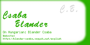 csaba blander business card